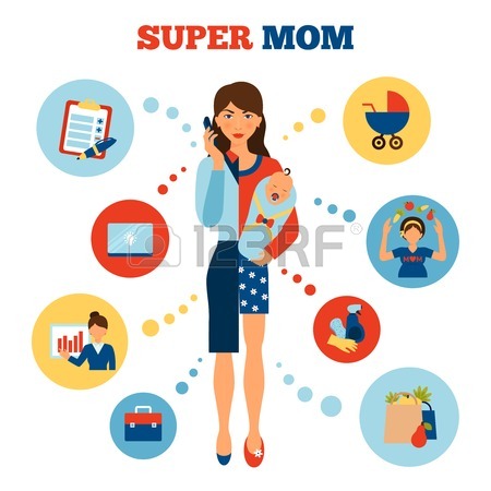 ilustrasi bisnis ibu rumah tangga wanita karir businesswoman mother