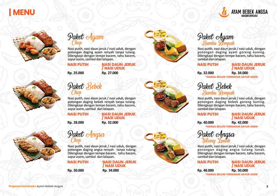 menu paket ayam bebek angsa