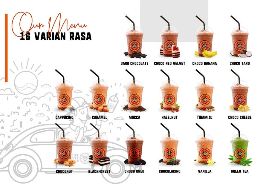 gambar 4 varian rasa franchise kopi cetroo