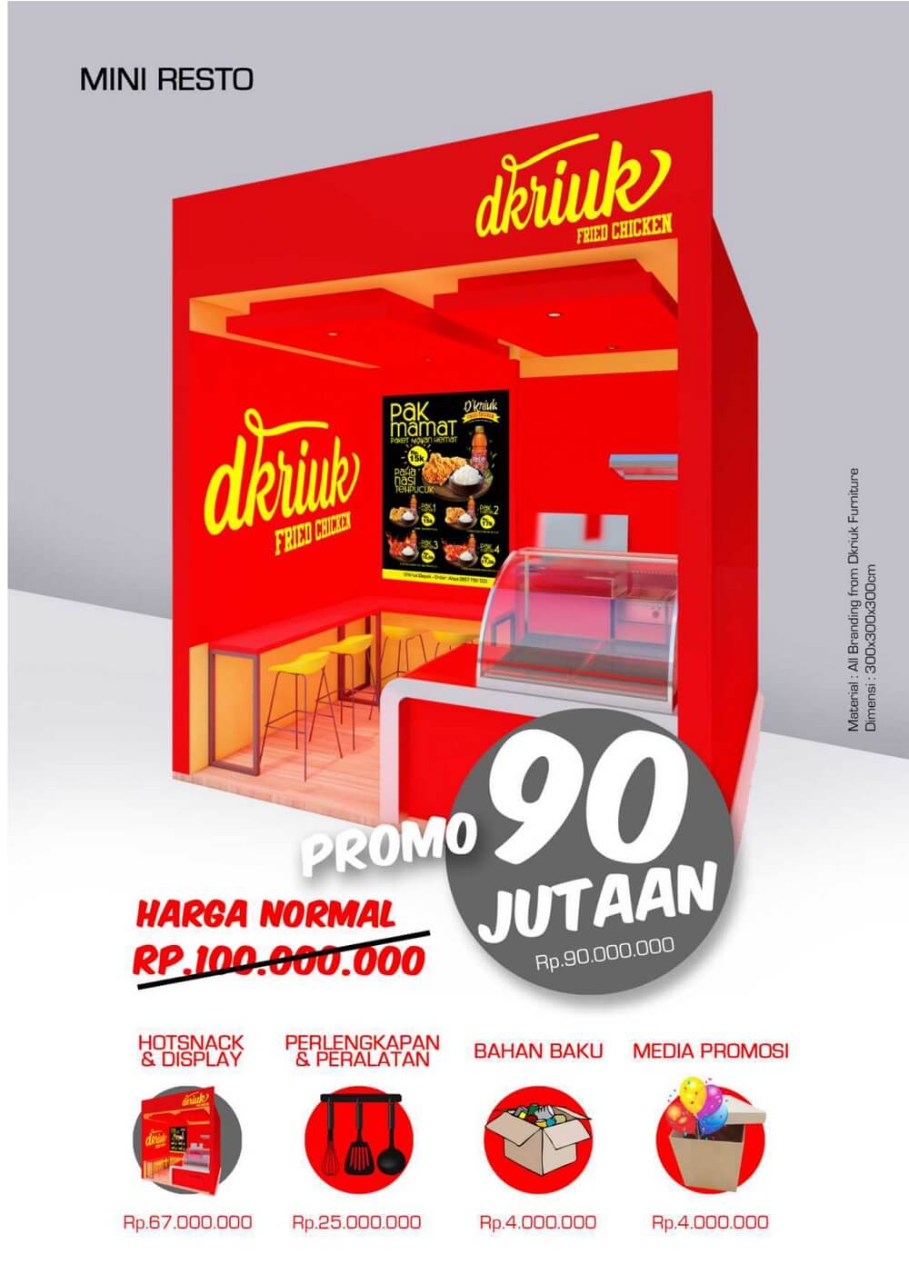 paket usaha mini resto ayam goreng