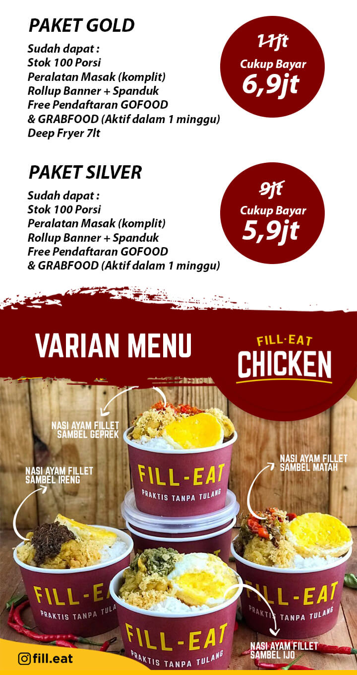 harga franchise rice bowl filleat chicken